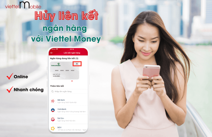 cach huy lien ket ngan hang voi viettel money