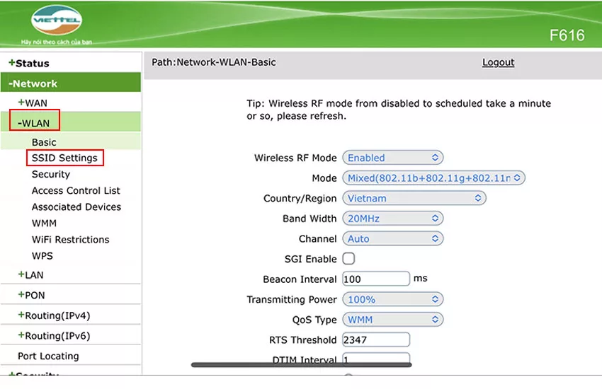 doi ten wifi zte viettel tren may tinh