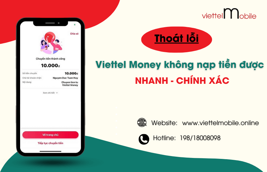 viettel money khong nap tien duoc